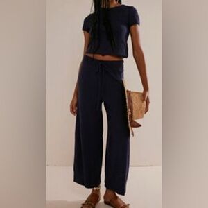 Free People Navy Wide-Leg Set